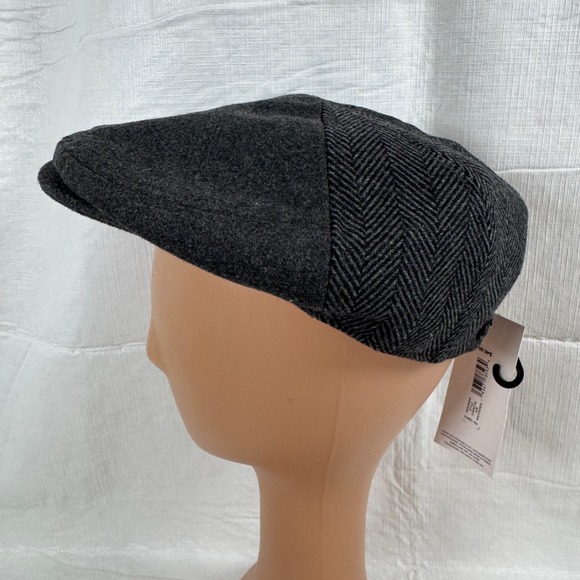 Dockers Other - NWT Dockers Mens Newsboy Charcoal Gray Herringbone Ivy Flat Cap Hat S/M